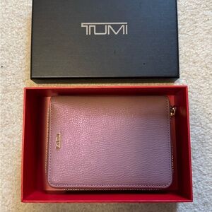 Tumi Mauve Leather Passport Holder